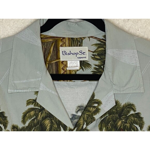 Bishop Street Apparel Hawaiian Shirt Mens Size 2XL Floral Made in Hawaii Cotton - Picture 4 of 9
